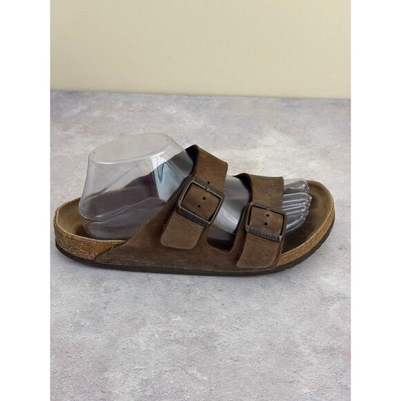 Birkenstock Arizona Brown Leather Sandals EU39 Womens US Size 8 FLAWS READ - Picture 11 of 16